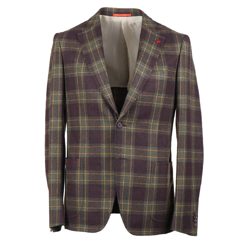 Isaia Slim-Fit Soft Wool Sport Coat Bohemian Men's Free