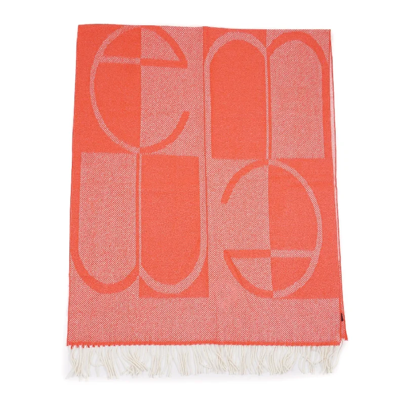 E.Marinella Wool Scarf with Logo Motif Modern Men's Tech