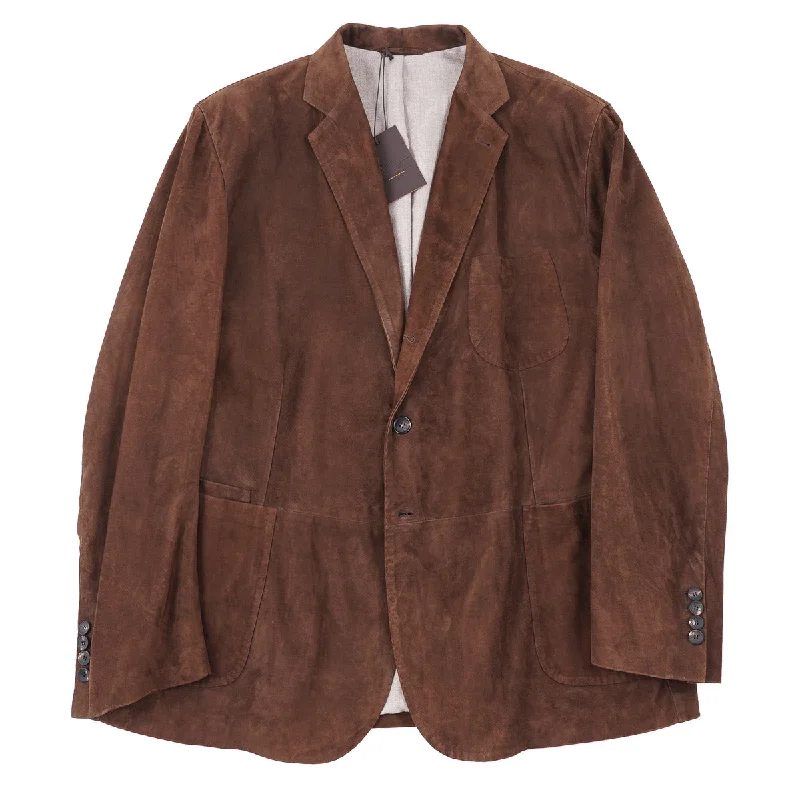 Rifugio Lambskin Suede Leather Blazer British Gentleman Style