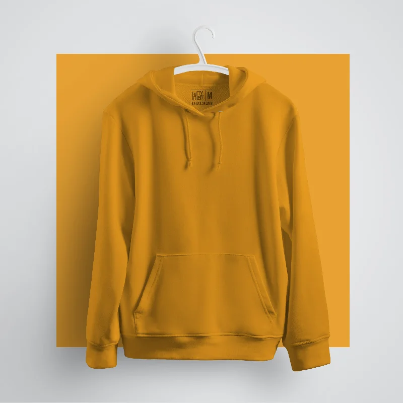 Mustard Yellow Hoodie - Fully Solid Sharp Men's Italian