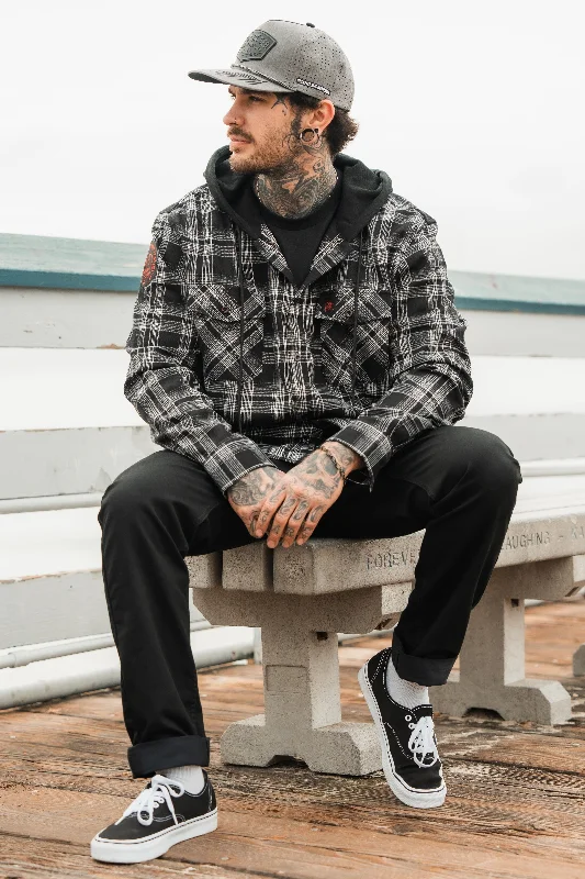 Black Flag Premium Hooded Flannel Tough Men's Military