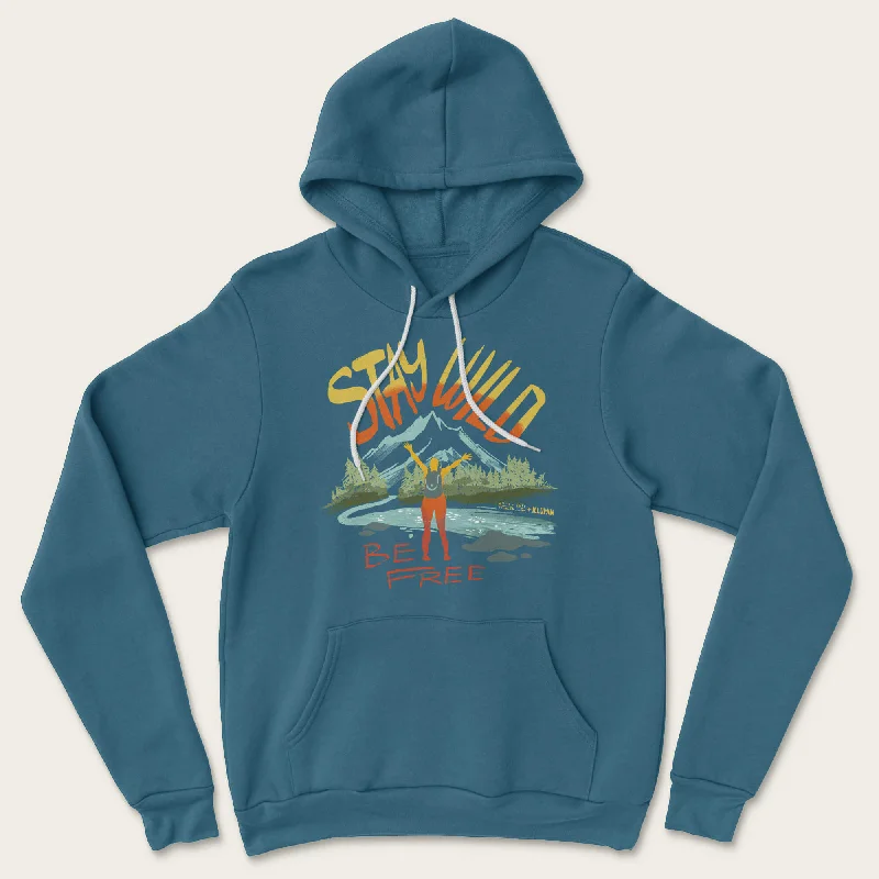 Stay Wild Hoodie - Heather Deep Teal Dynamic Men's Moto