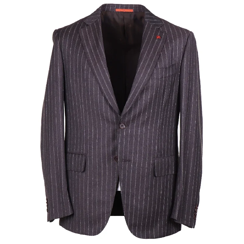 Isaia Striped Super 130s Wool Suit Trendy Men's Oversized