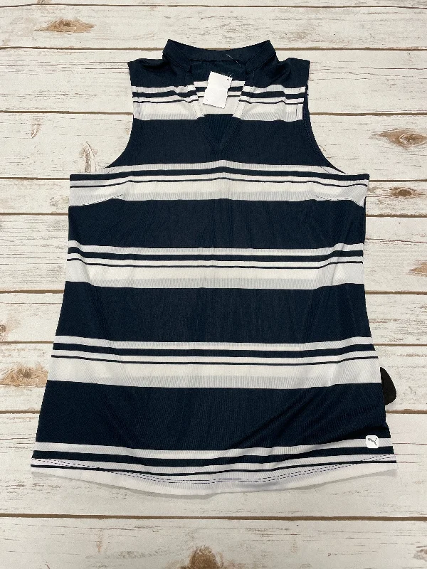 Athletic Tank Top By Puma In Striped Pattern, Size: S Business