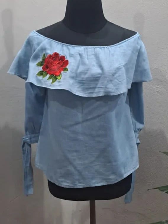 Off Shoulder Rose Top (XSMALL) Stylish Men's Tropical 