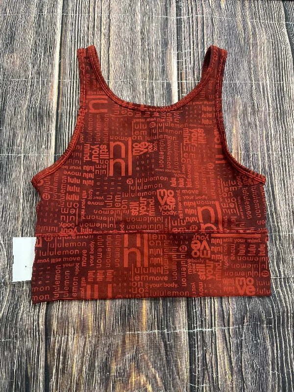 Athletic Tank Top By Lululemon In Red, Size: 8 Gym