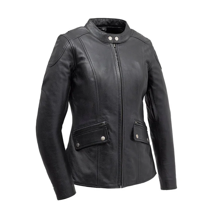 Women's Jewel Leather Jacket Classic Men's Pin