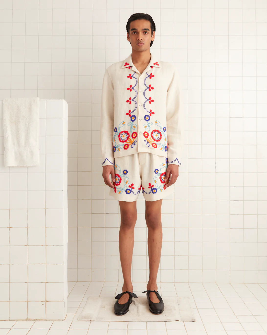 Bode | BEADED GARDEN PARTY SHIRT | ECRU MULTI Hip Men's Retro