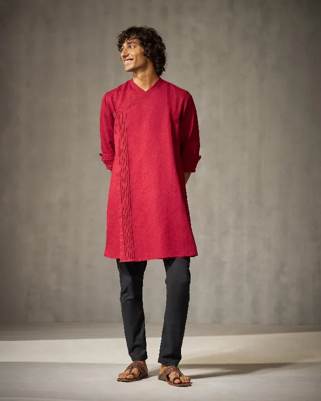 Staple Kurta - Red Unique Men's Patch