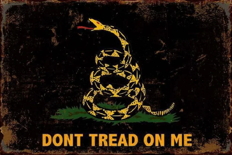 Tin - Black Background Don't Tread On Me Refined Men's European