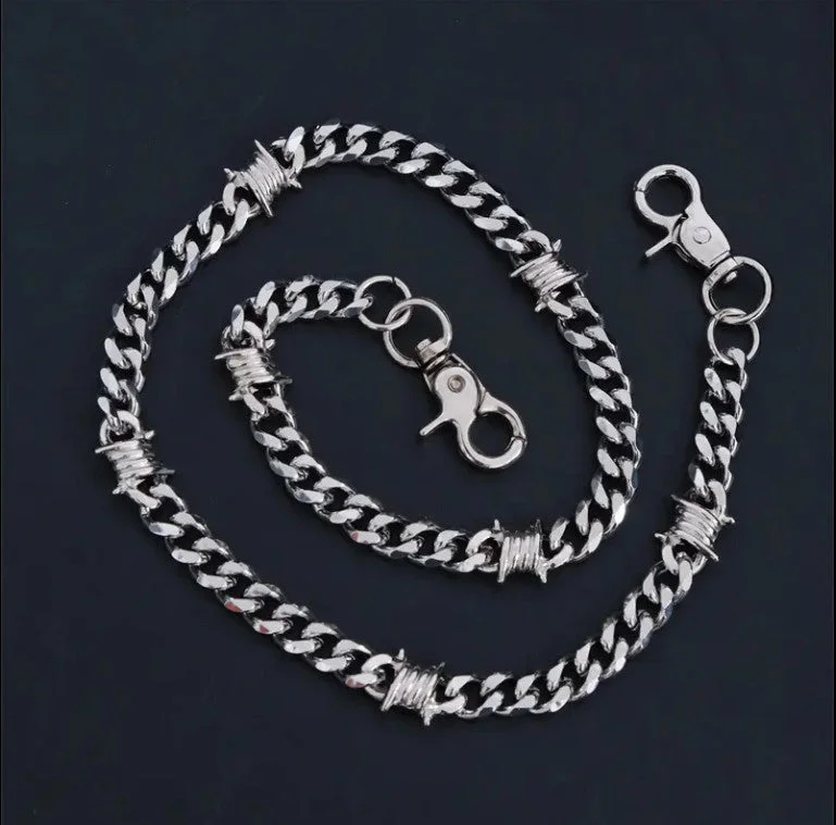 Barbed Wire Wallet Chain Modern Men's Tech