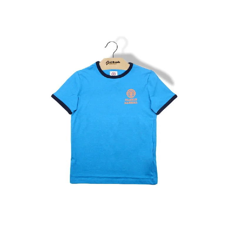 Kid's Boy Graphic Printed Top,Blue Laid