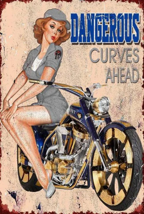 Tin - Dangerous Curves Ahead Bold Men's Animal